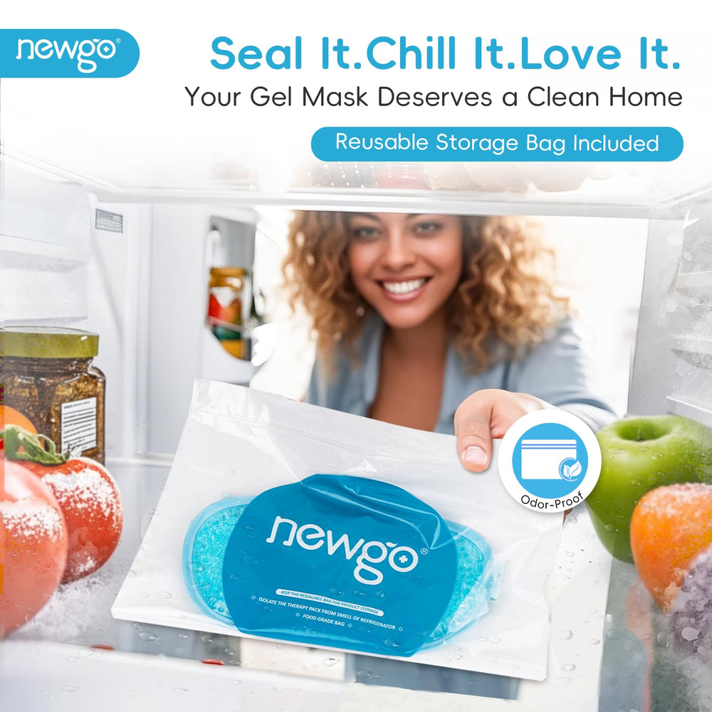 NEWGO eye mask comes with resealable storage bag for cleanliness.