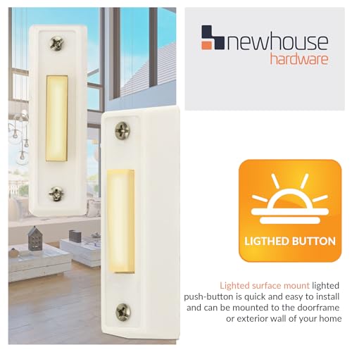 Newhouse Hardware white surface mount button easy to locate in darkness.