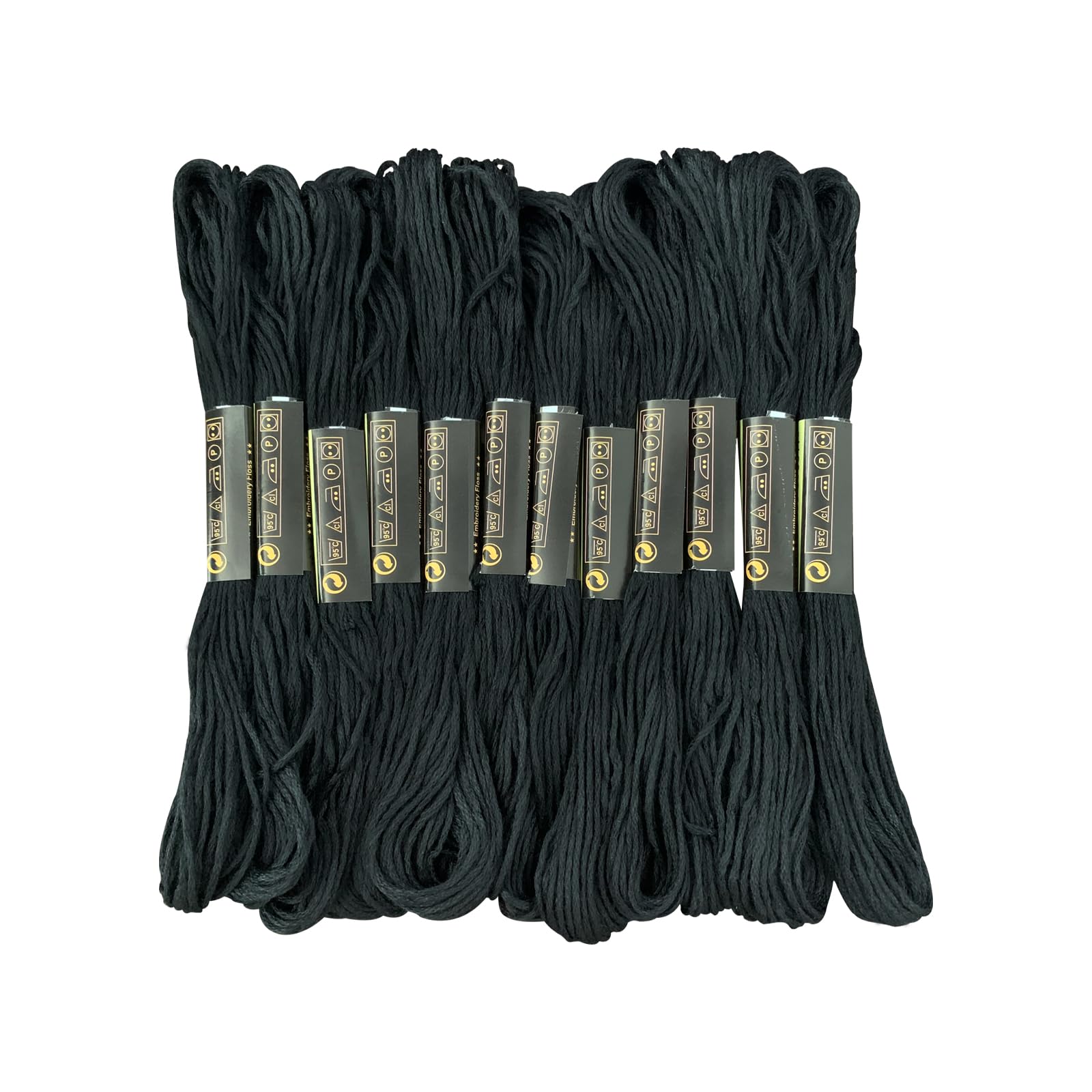 Newkita black embroidery floss skeins for cross stitch and bracelet making.
