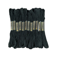 Newkita black embroidery floss skeins for cross stitch and bracelet making.