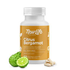 NewLife Naturals Citrus Bergamot bottle front, clean-label design for daily wellness.