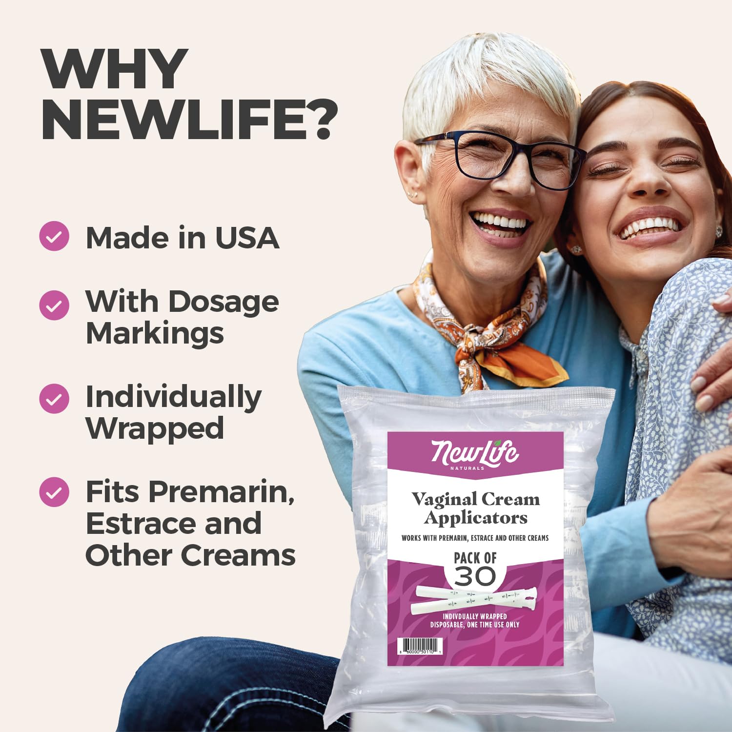 NewLife Naturals printed dosage scale highlights easy measurement for accurate dosing.