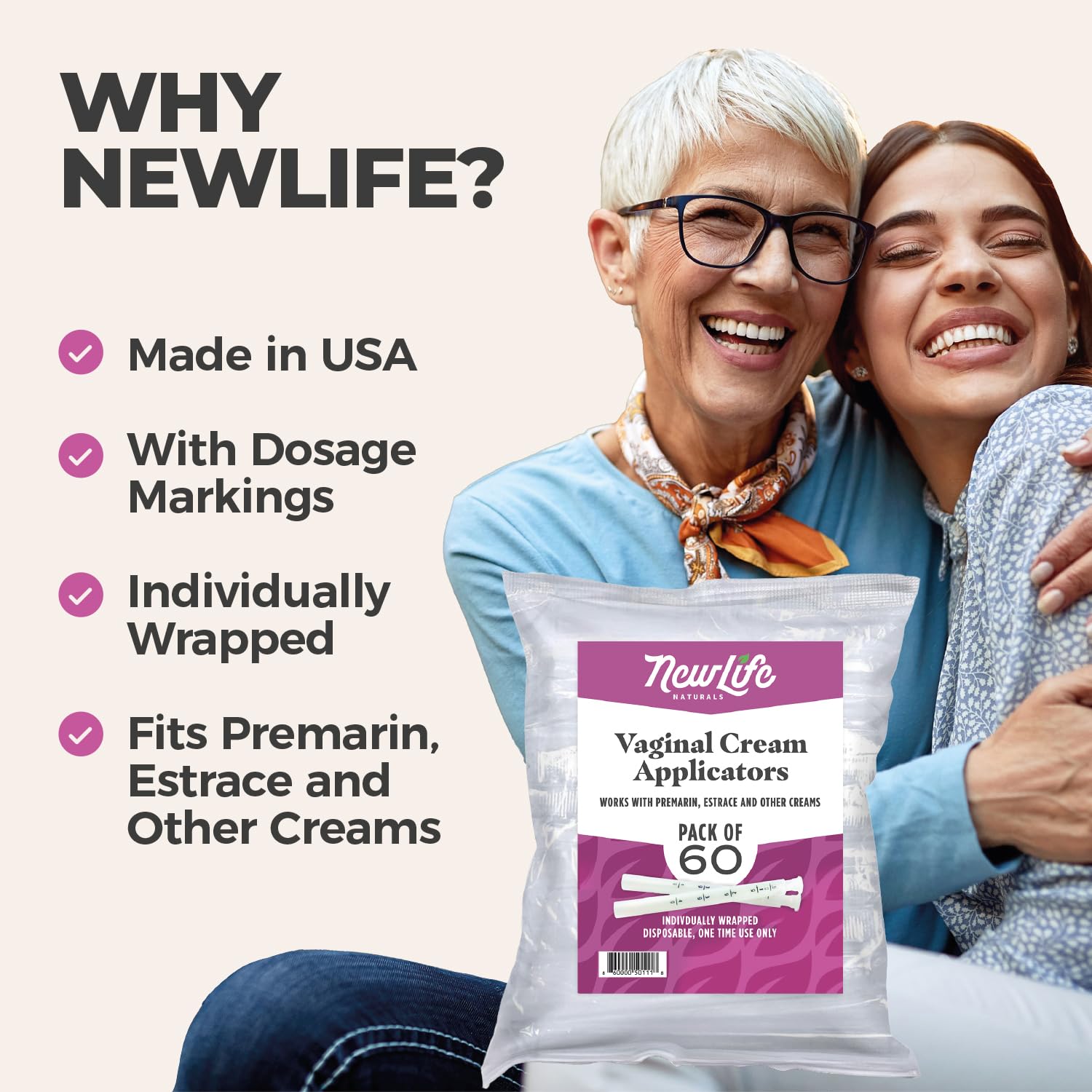 NewLife Naturals, USA-made and individually wrapped for clean, hygienic use.