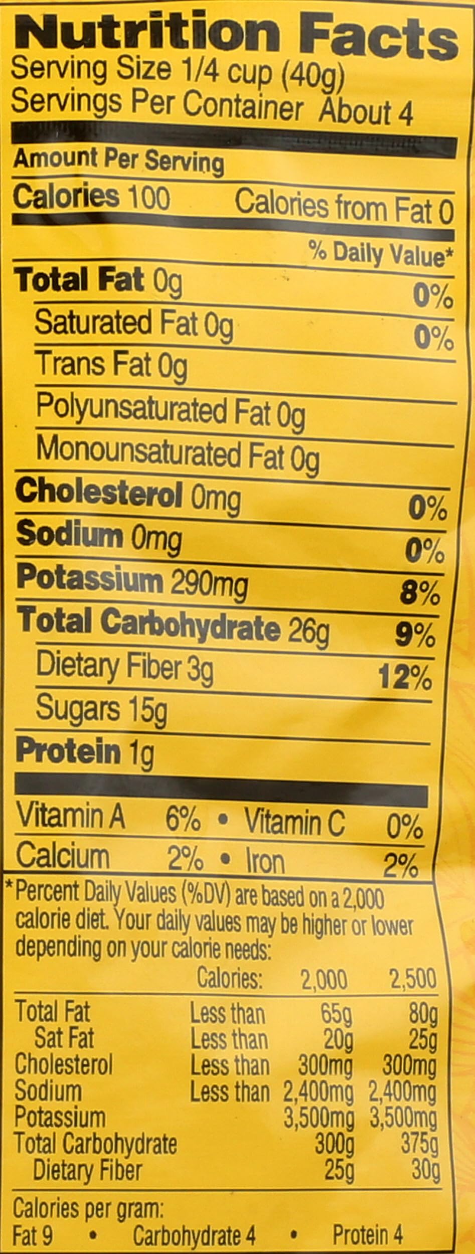 Front-of-pack view of 6 Oz prunes emphasizing vitamin A and potassium
