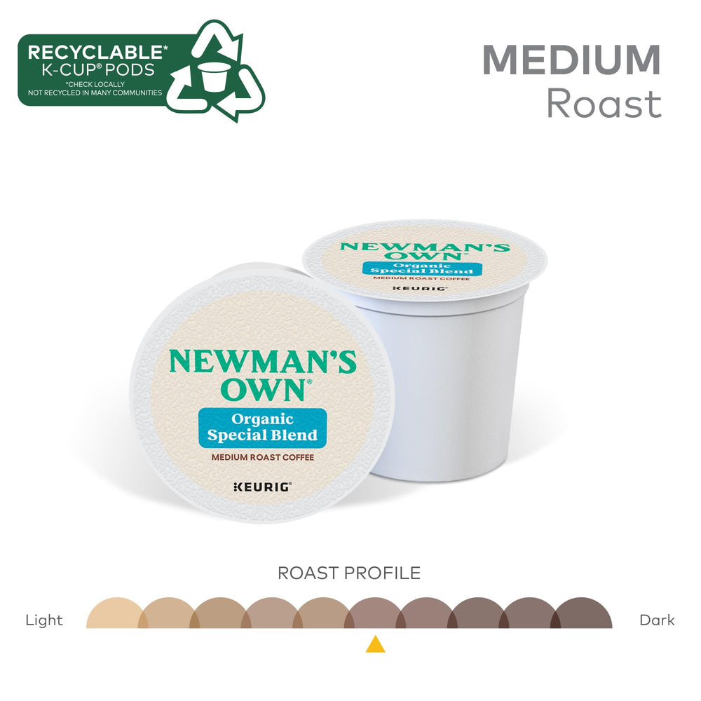 Newman's Own Organic Special Blend packaging emphasizes Central American and Indonesian origins