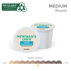 Newman's Own Organic Special Blend packaging emphasizes Central American and Indonesian origins
