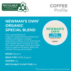 Newman's Own Organic Special Blend roast profile mixes medium and dark notes