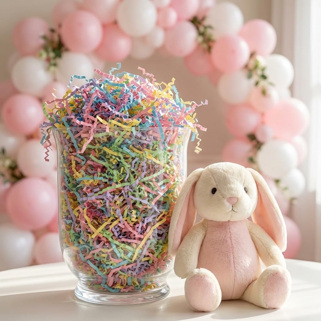 NEWMIAO Easter grass filler provides instant fluff for baskets and scenes.