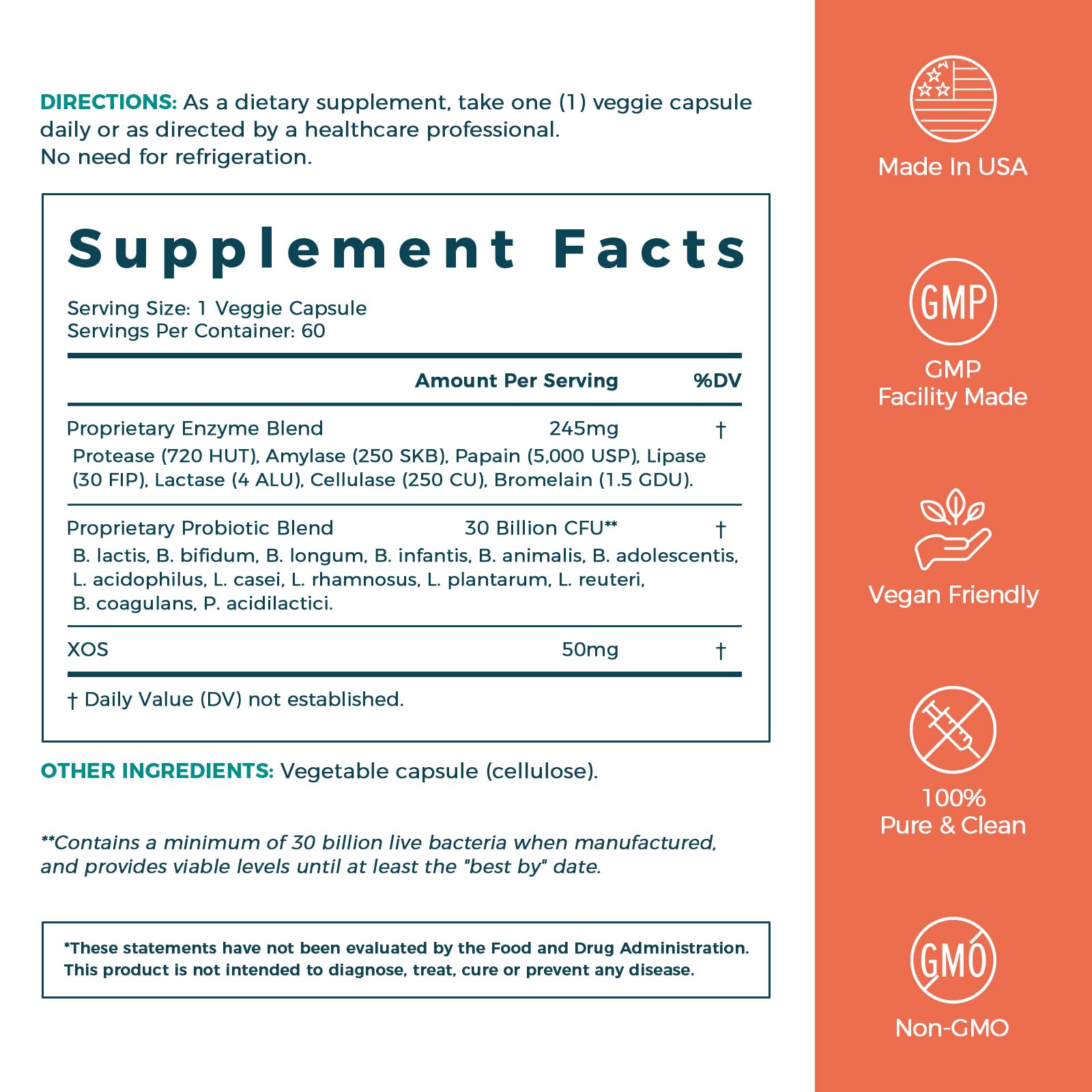 NewRhythm Digestive Enzymes allergen-free packaging communicates vegan, non-GMO formula
