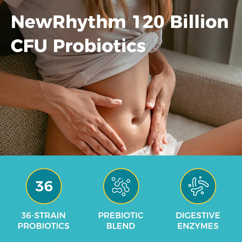 NewRhythm capsules closeup reveals easy to swallow shape and premium blend.