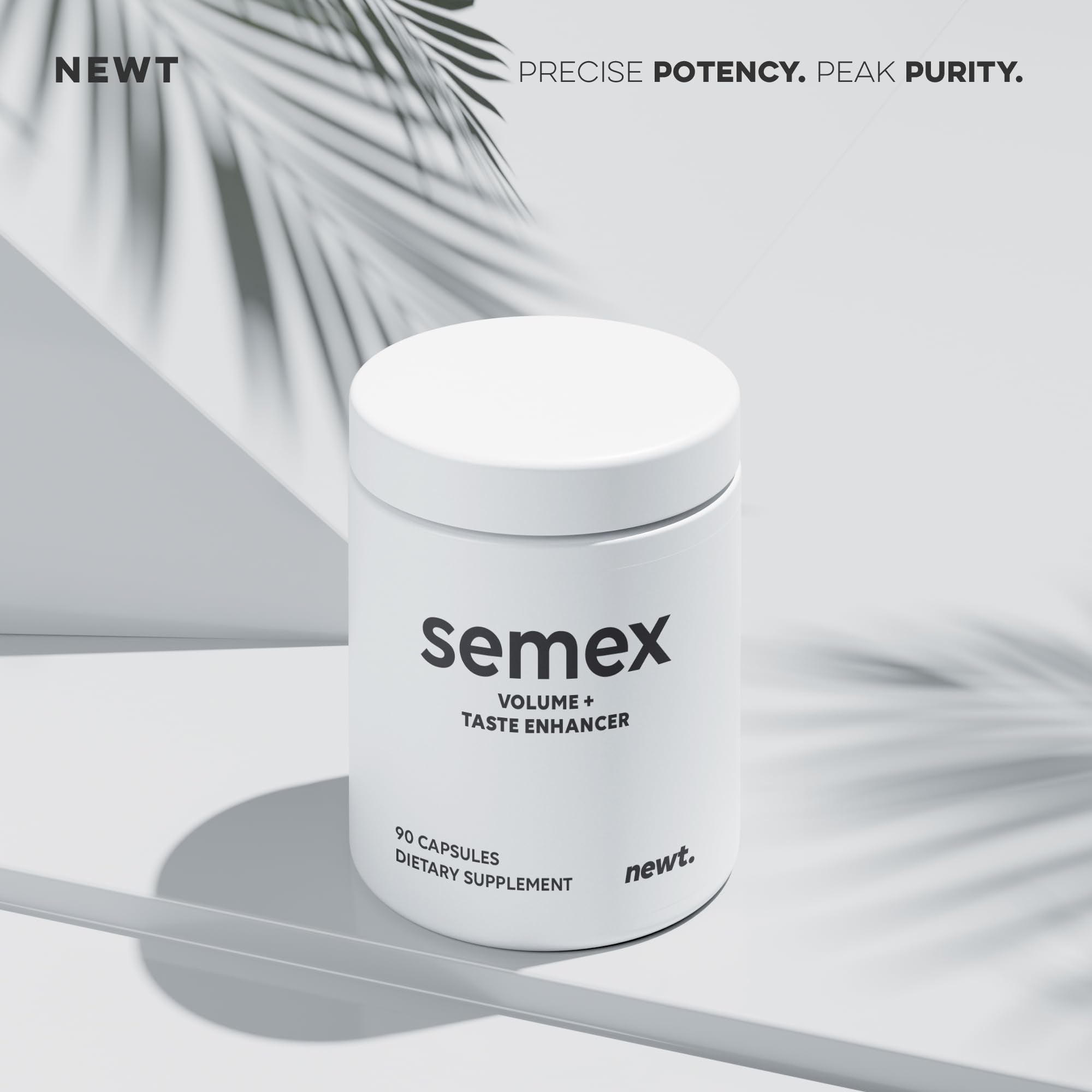 Newt SEMEX vegan, gluten-free packaging highlights dietary compatibility.