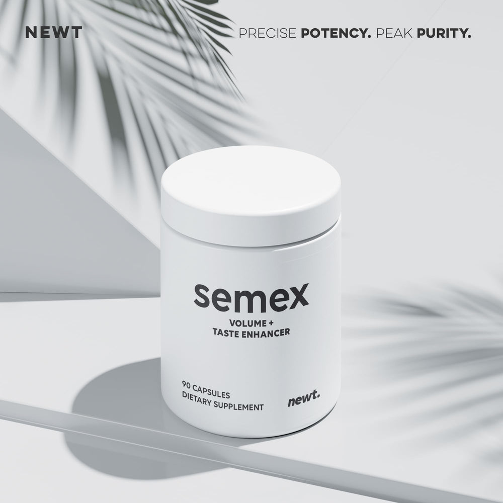 Newt SEMEX vegan, gluten-free packaging highlights dietary compatibility.