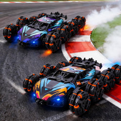 NEXBOX Cool 8WD stunt car top view showing robust chassis for all-terrain play.