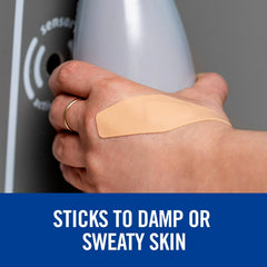 Nexcare adhesive sticks to damp skin for reliable hold