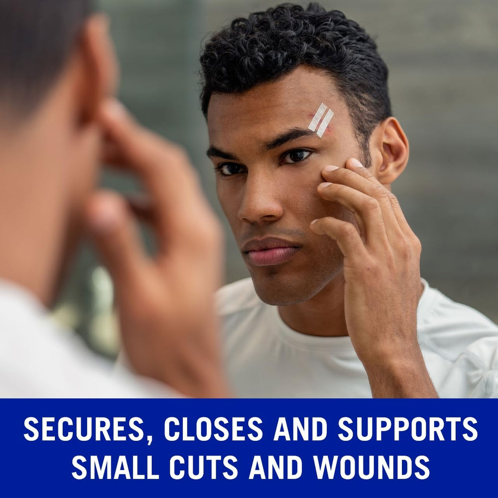 Nexcare Steri-Strip with strong adhesive for secure wound closure after minor injuries