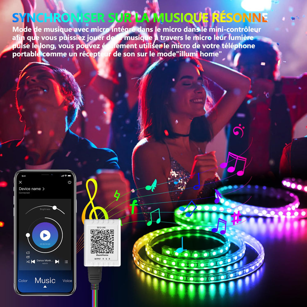 Nexillumi app-controlled LED strip for seamless smart lighting setup.