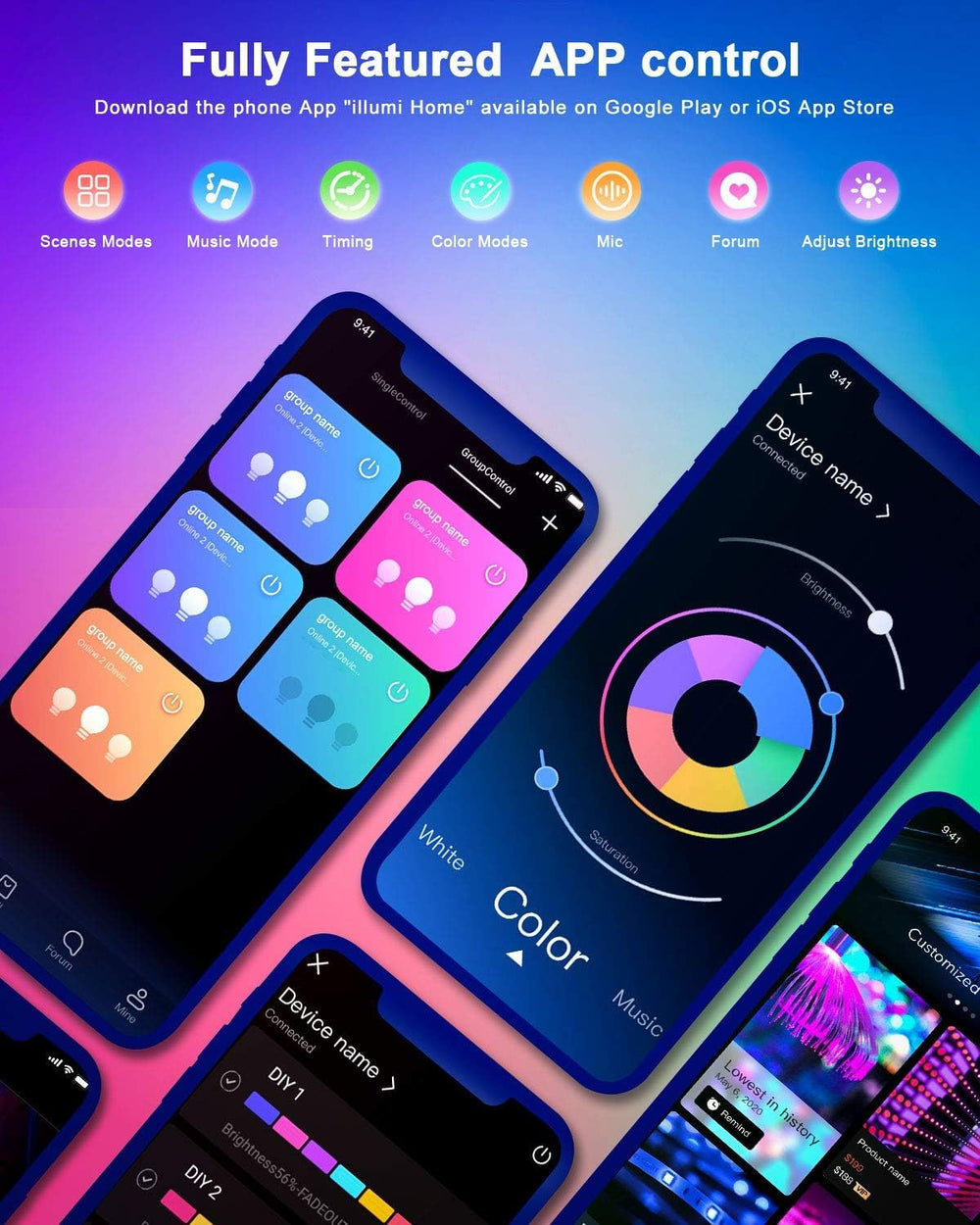 Nexillumi music-sync LED strip pulsating to a playlist.