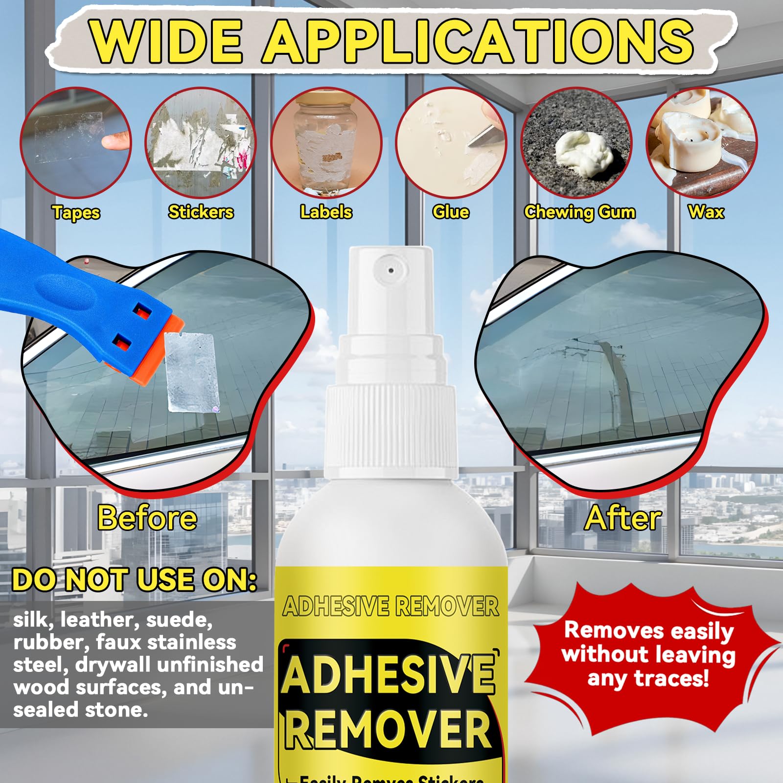 Nexkayee multi-surface remover safe on wood, metal, and tile surfaces