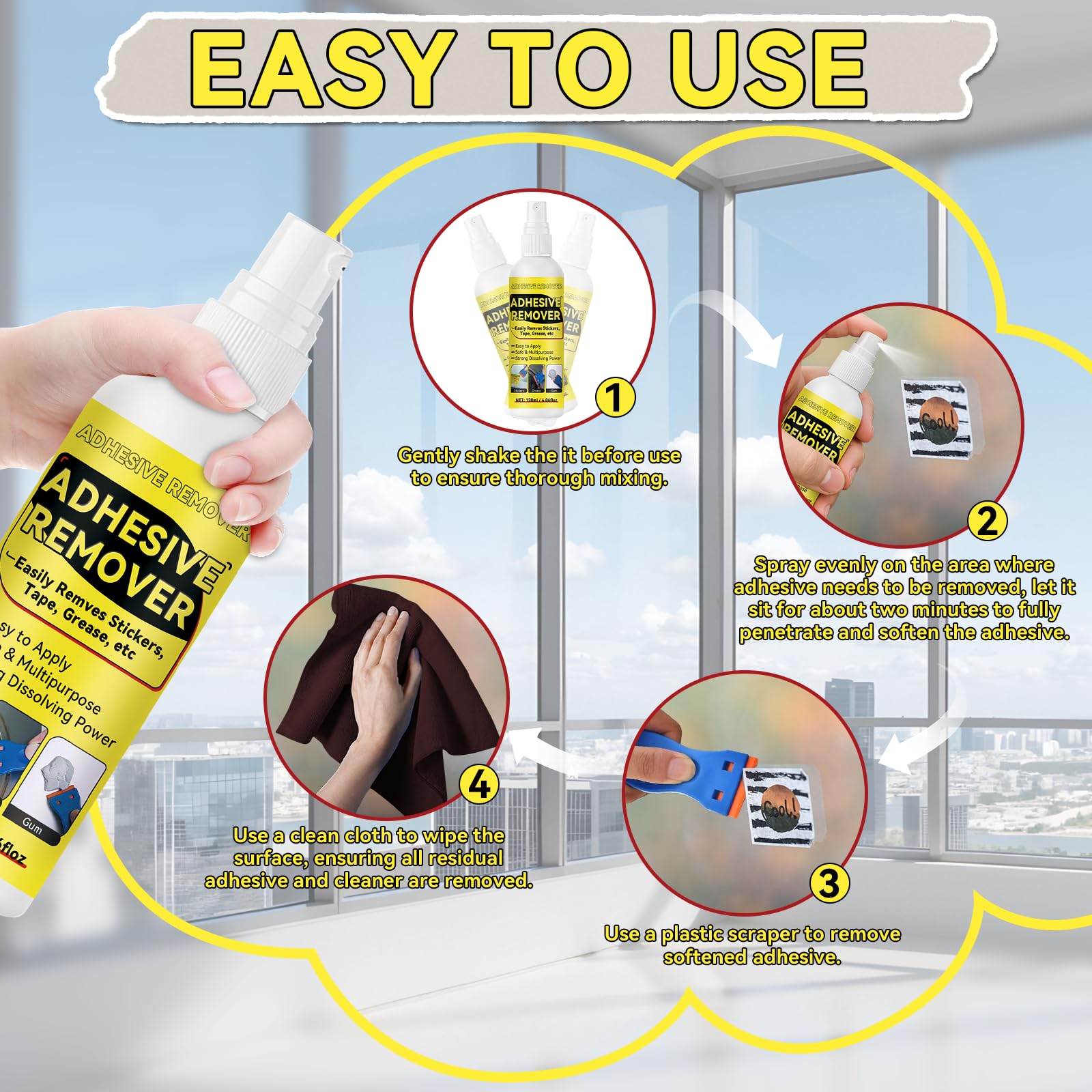 Nexkayee tape residue removal in action yields clean, smooth surfaces