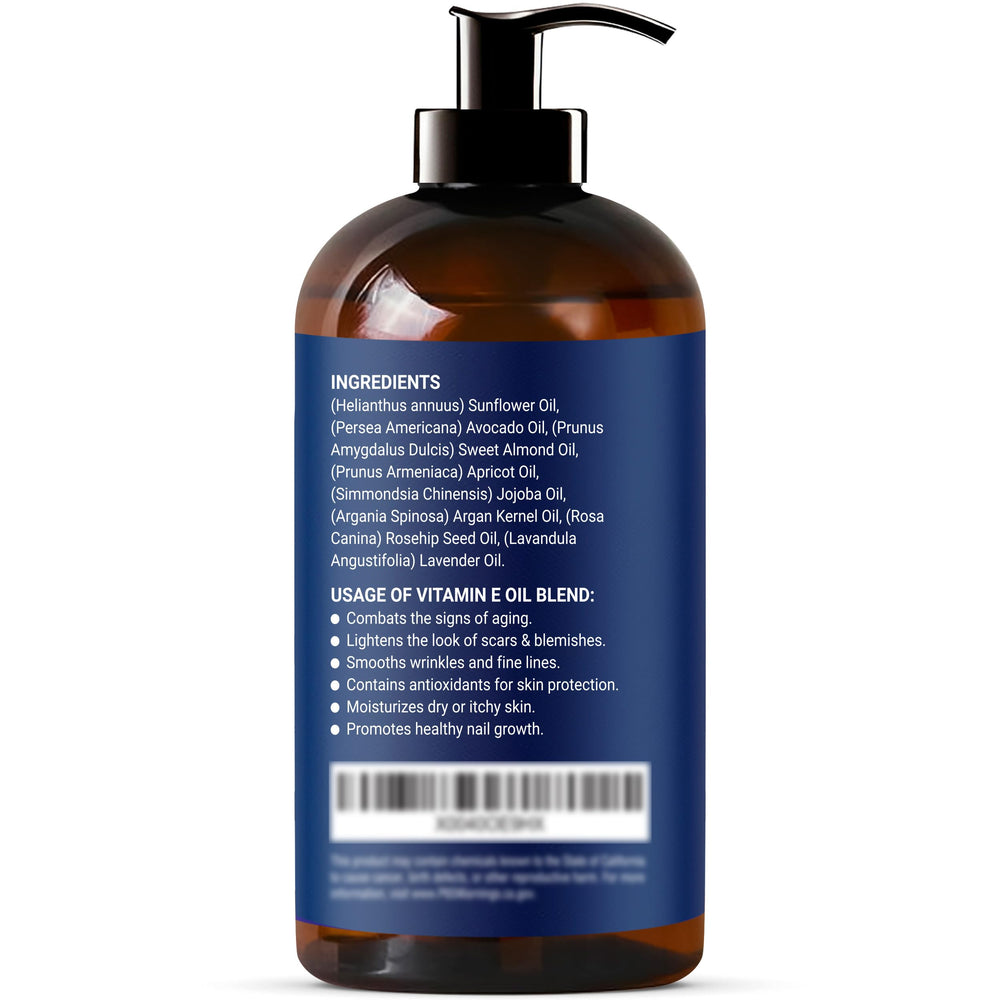 Nexon Botanics amber bottle protecting vitamin E oil from light exposure.