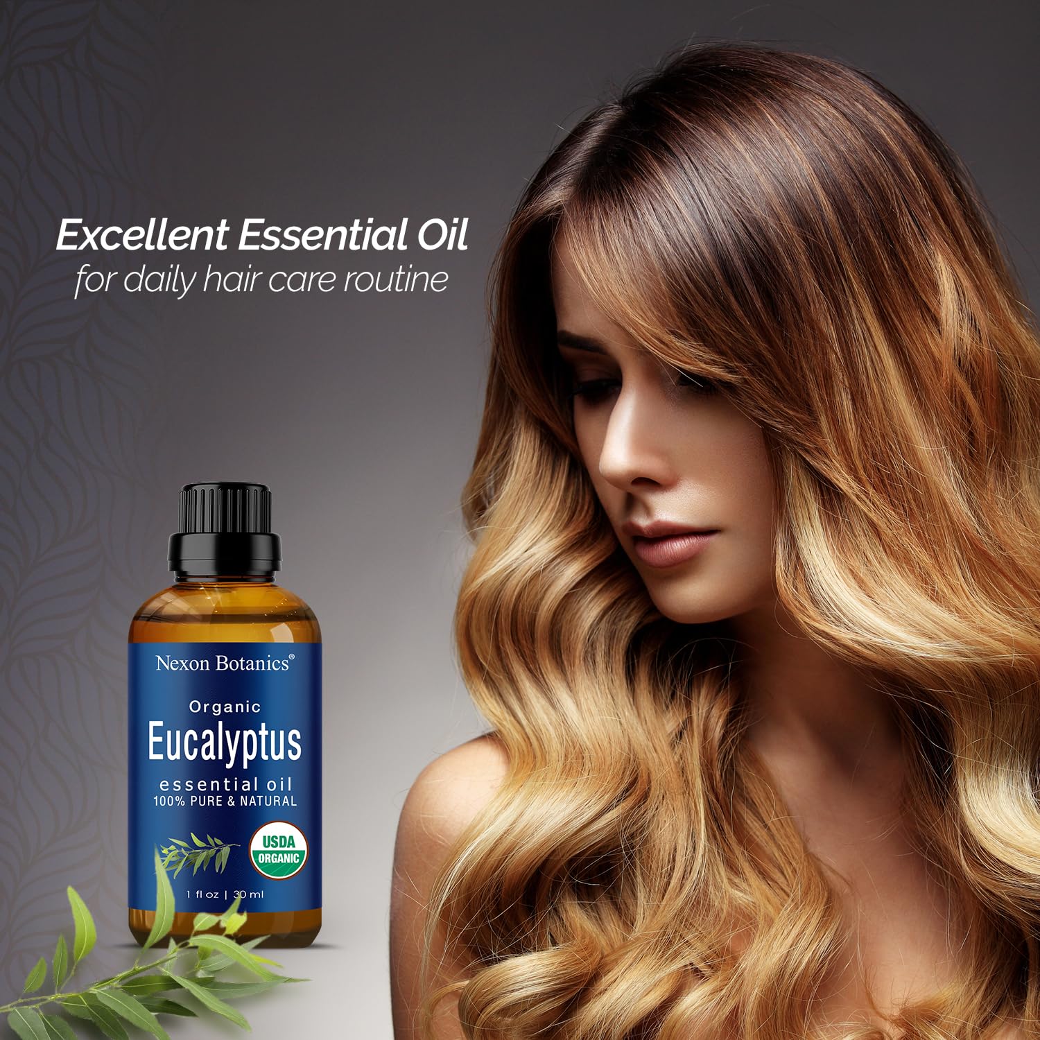 Nexon Botanics Eucalyptus Oil in aromatherapy-diffuser creates refreshing ambiance.