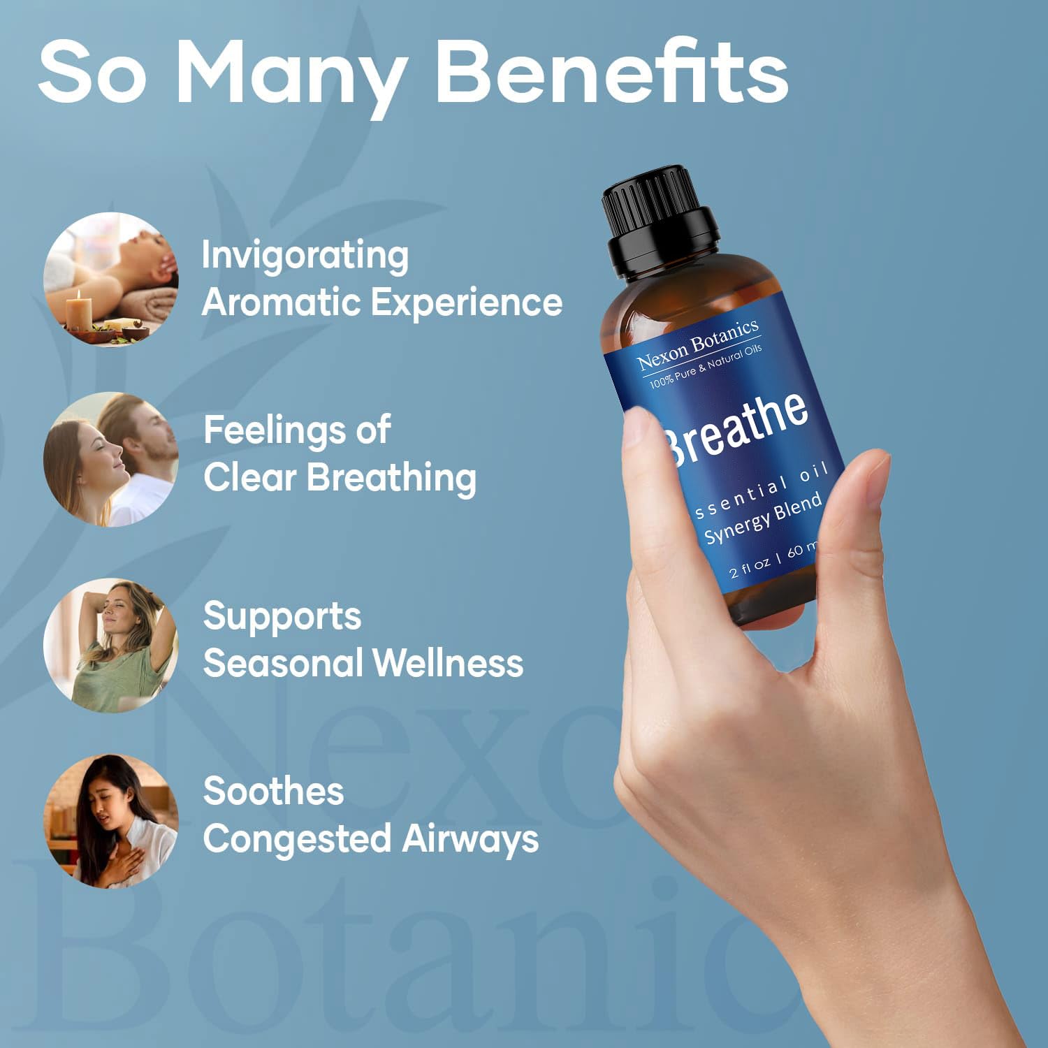 Nexon Botanics Breathe diffuser in room creating a refreshing, inviting atmosphere.