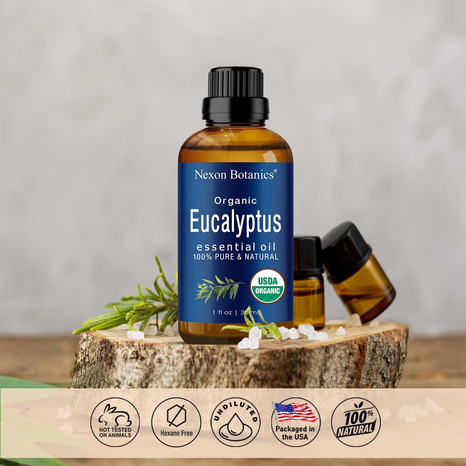 Nexon Botanics Eucalyptus Oil pour for easy diffuser use.
