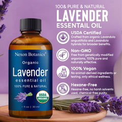 Nexon Botanics lavender oil ready for diffuser use to create a calming ambiance