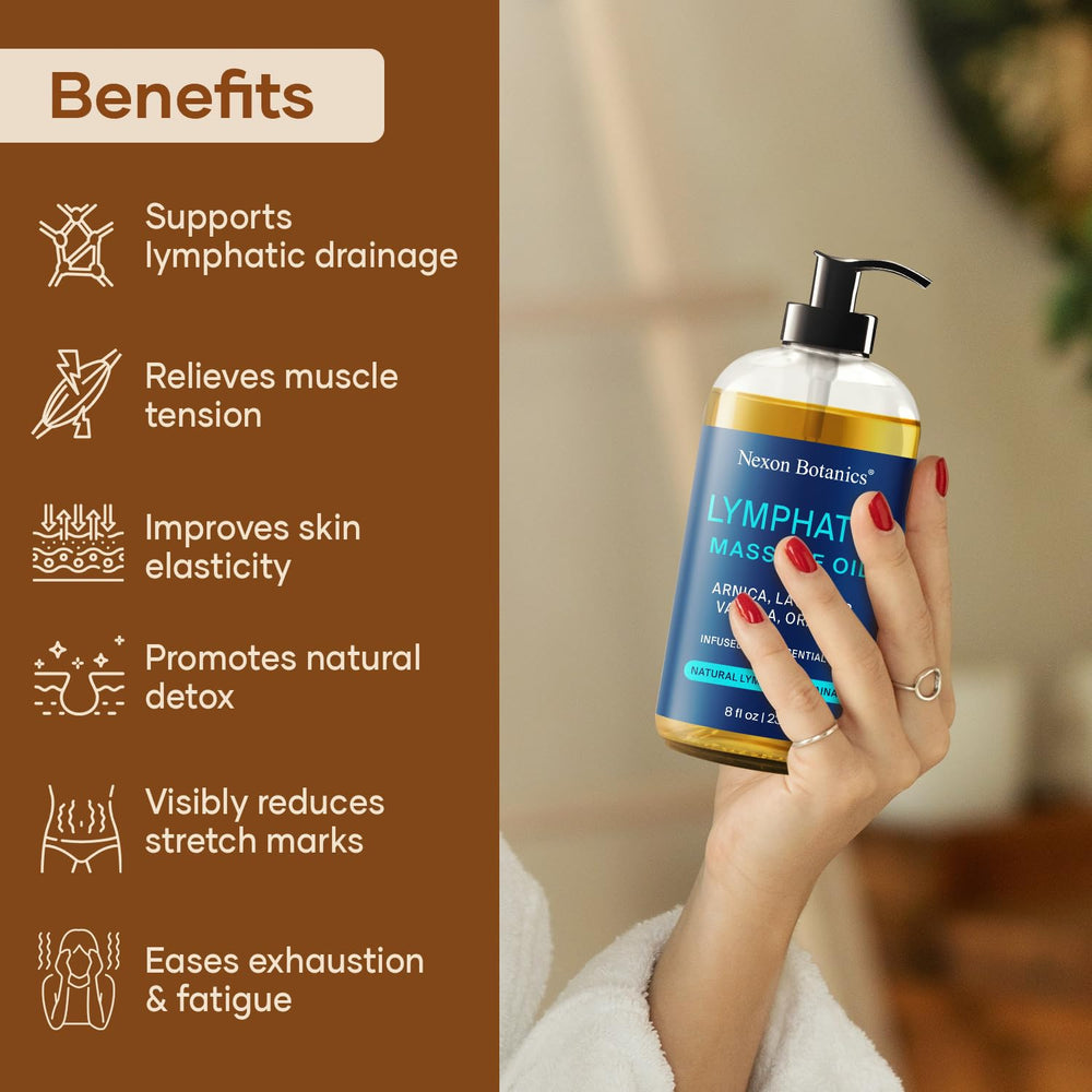 Nexon Botanics lymphatic drainage oil facial massage promotes gentle hydration