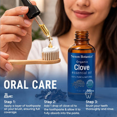 Glass dropper with Nexon Botanics clove oil for precise use.
