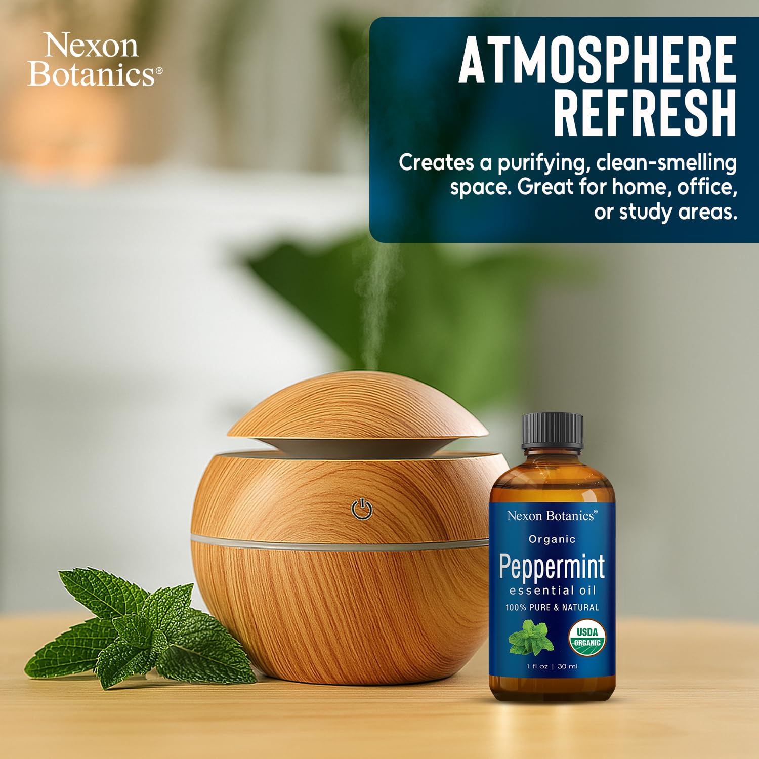 Nexon Botanics peppermint oil for skincare, refreshing and cooling application