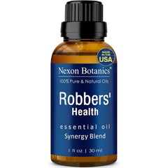 Nexon Botanics Robbers Health oil bottle for immune support and soothing aromas.