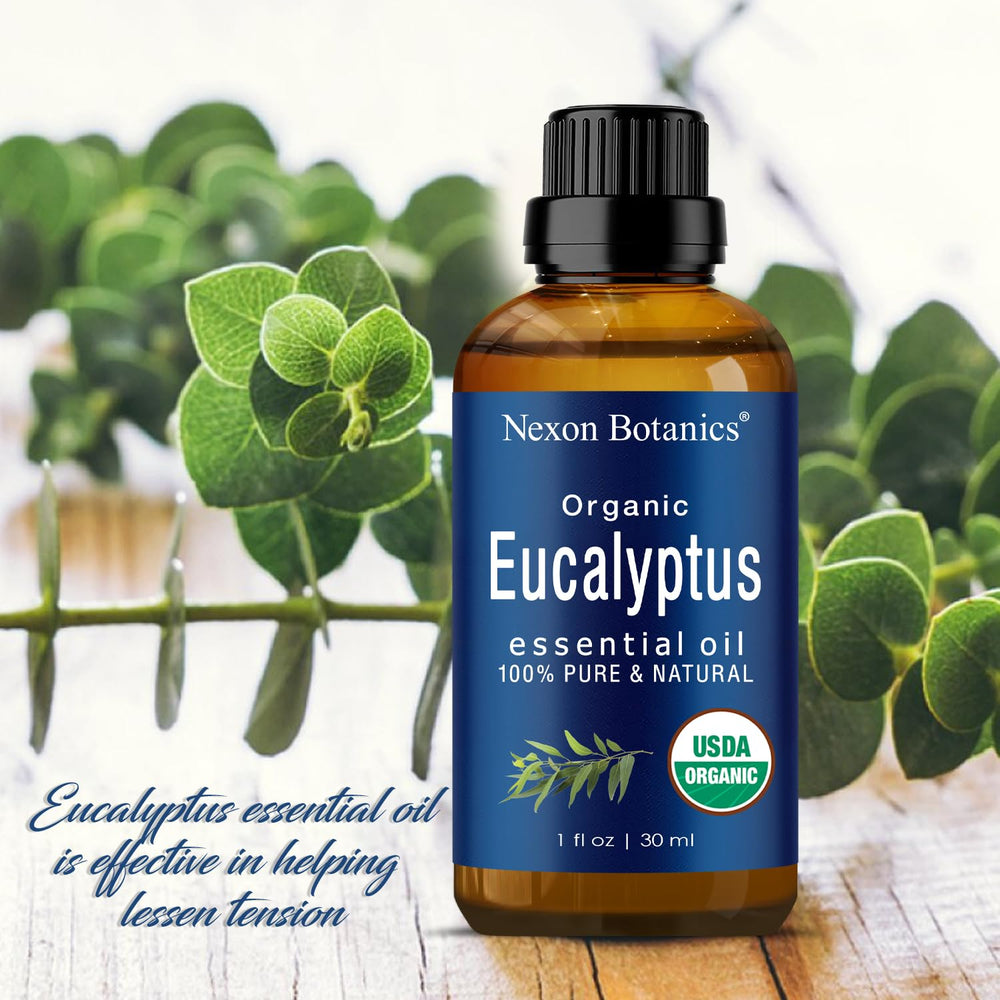 Nexon Botanics Eucalyptus Oil diluted for skin-soothing use.