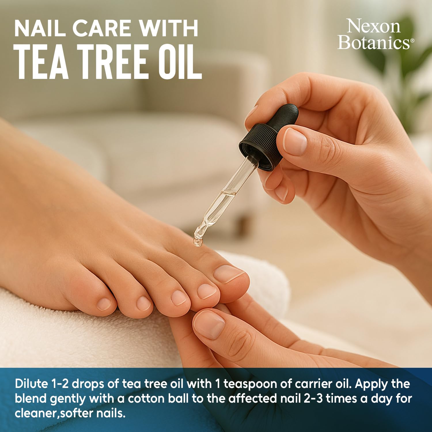 Nexon Botanics Tea Tree Oil used in a DIY cleaning spray for natural freshness