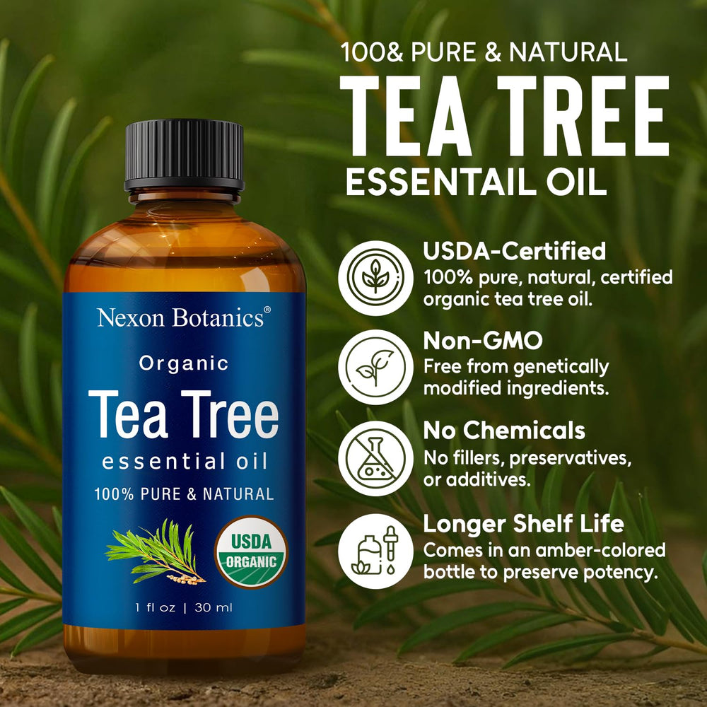 Nexon Botanics Tea Tree Oil dropper enables precise application and dilution