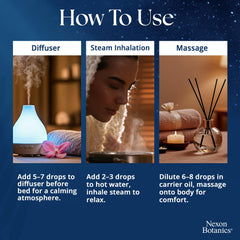 Nexon Botanics Zen Sleep bottle-pour demonstrating easy scent release.