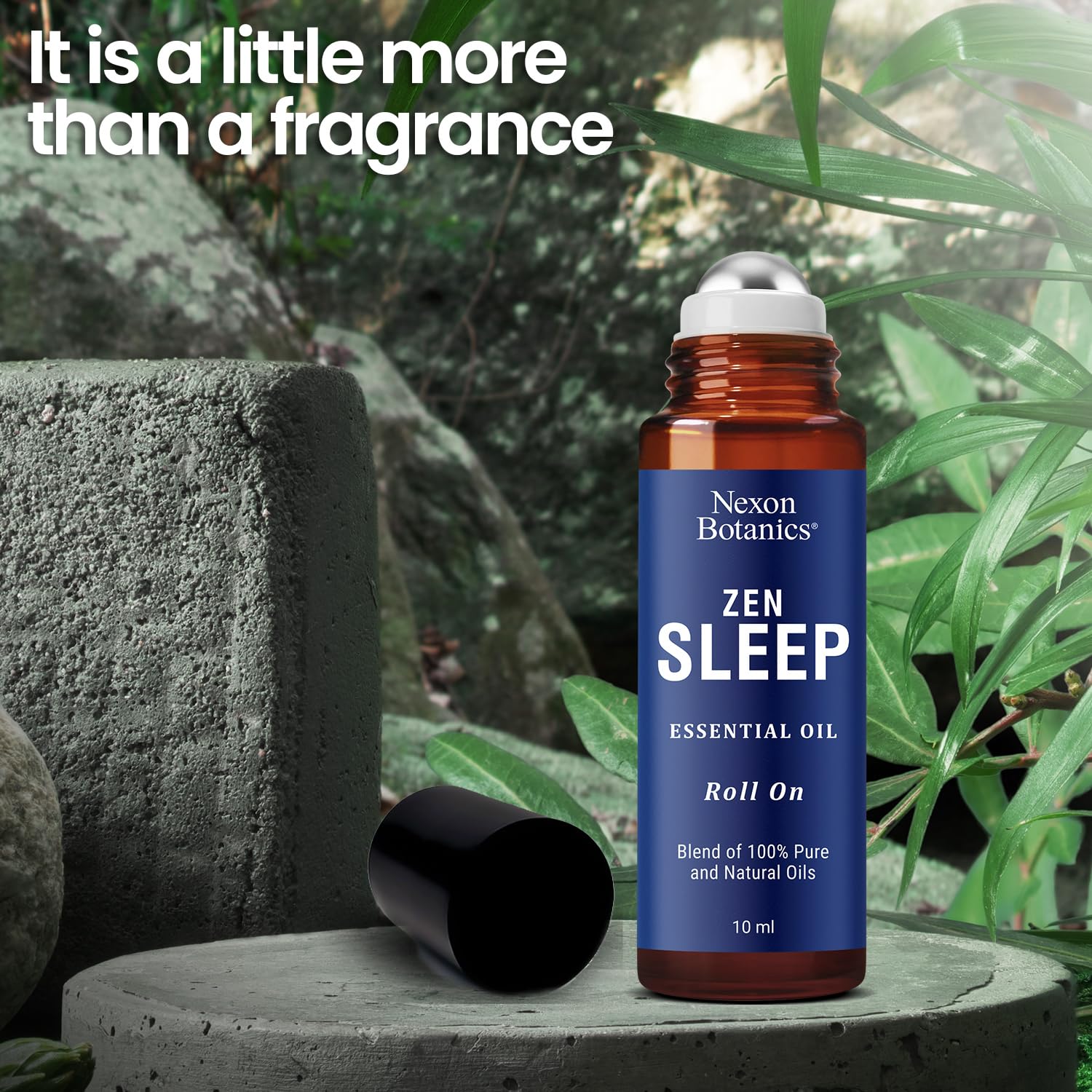 Natural fragrance blend of lavender and rosemary from Nexon Botanics Zen Sleep Roll-On