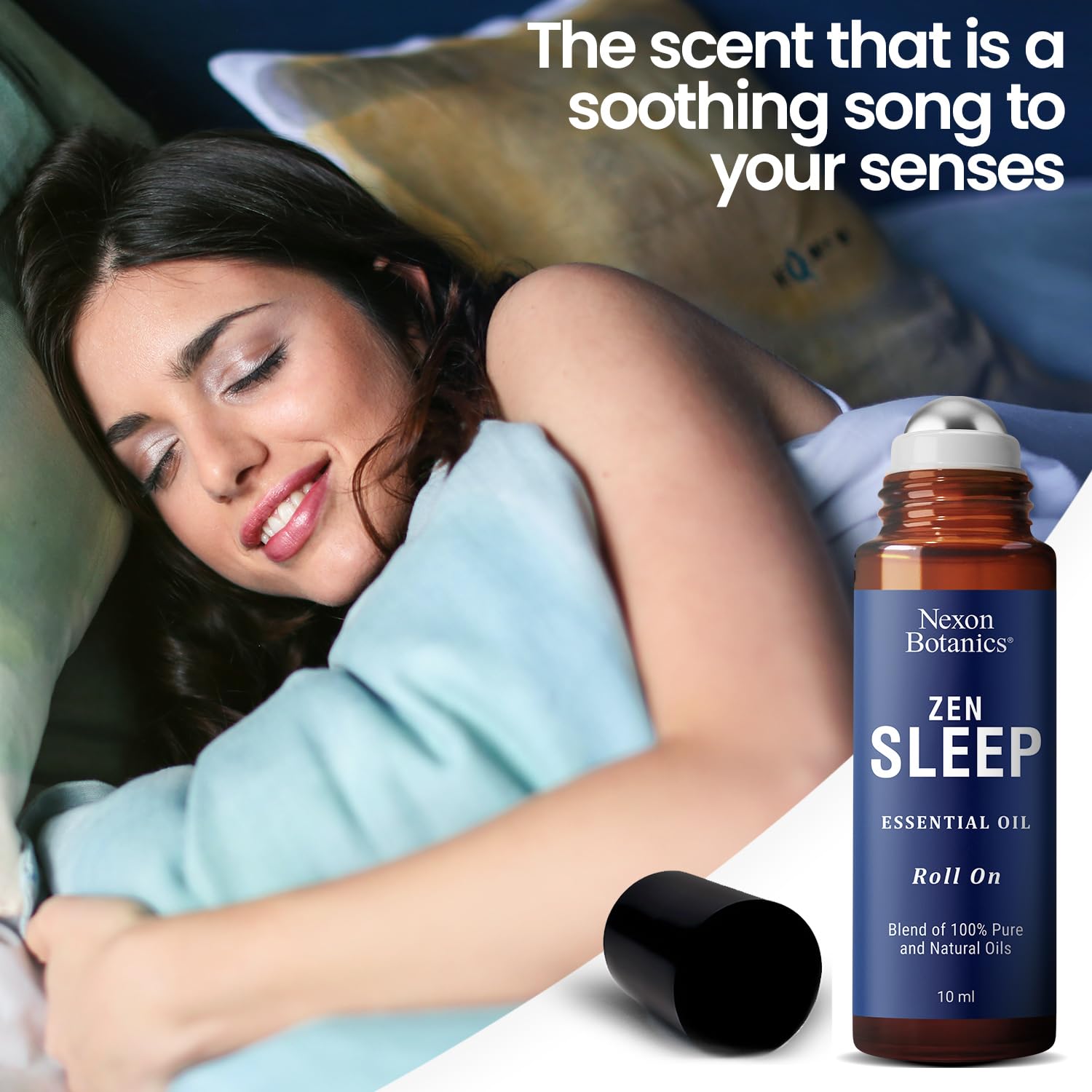 Close-up of Zen Sleep Roll-On rolled on skin showing smooth application
