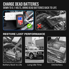 NEXPEAK 7-stage charging program supports desulfation and battery revival.