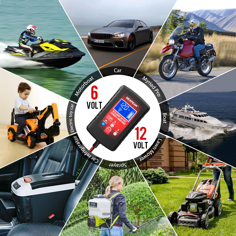 NEXPEAK packaging highlights included accessories and multi-vehicle compatibility.