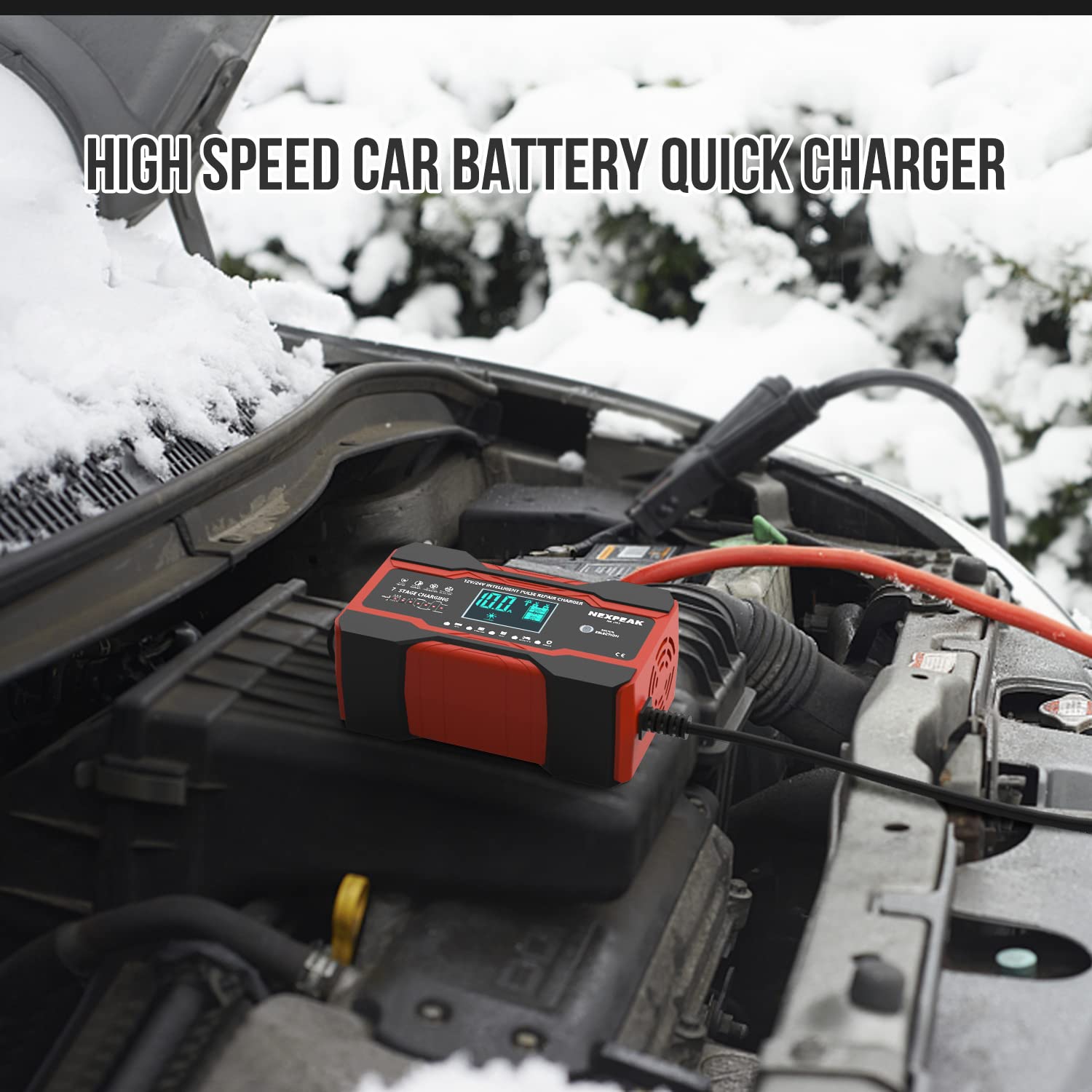 NEXPEAK NC201 float-trickle mode maintains charge during storage.