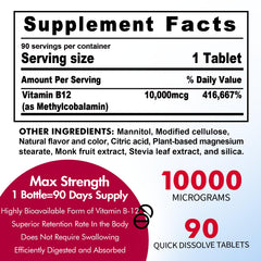 Nextdia B12 sublingual tablets dissolving under the tongue for fast absorption.