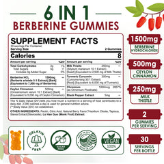 Nextdia Berberine Gummies label close-up showing sugar-free formulation and natural ingredients