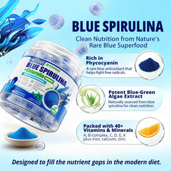 Nextdia Blue Spirulina Gummies pour shows easy daily intake.