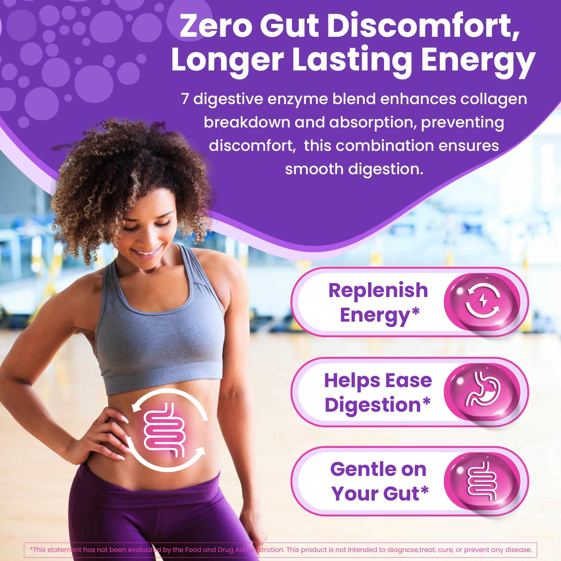 Digestive enzymes feature in Nextdia collagen gummies for better breakdown of meals.
