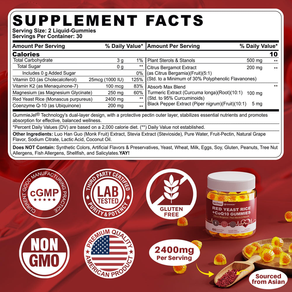 Nextdia CoQ10 200mg label close-up for energy support