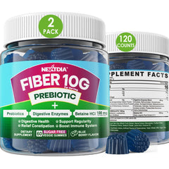 Nextdia fiber gummies adult blueberry bottle show a tasty, easy daily fiber boost.