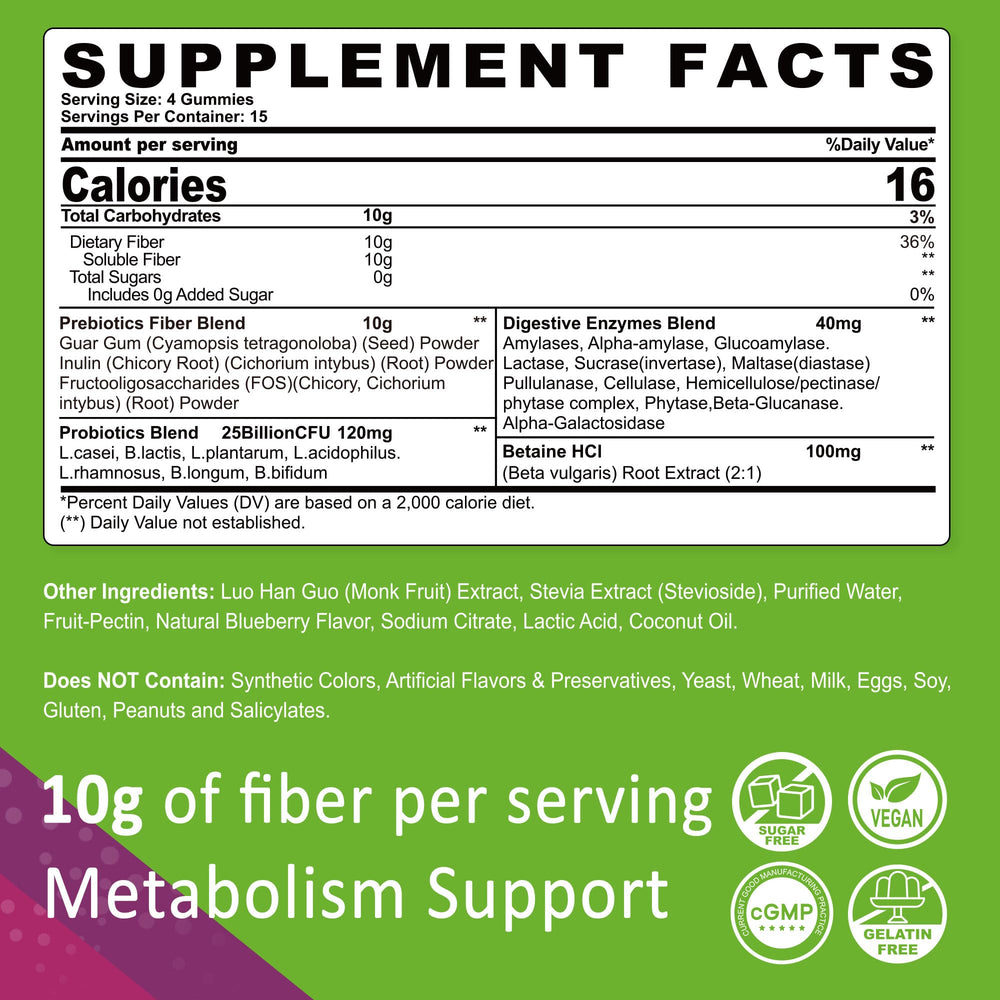 Nextdia fiber gummies probiotics-25b-cfu bottle highlights gut-friendly support with 25B CFU.