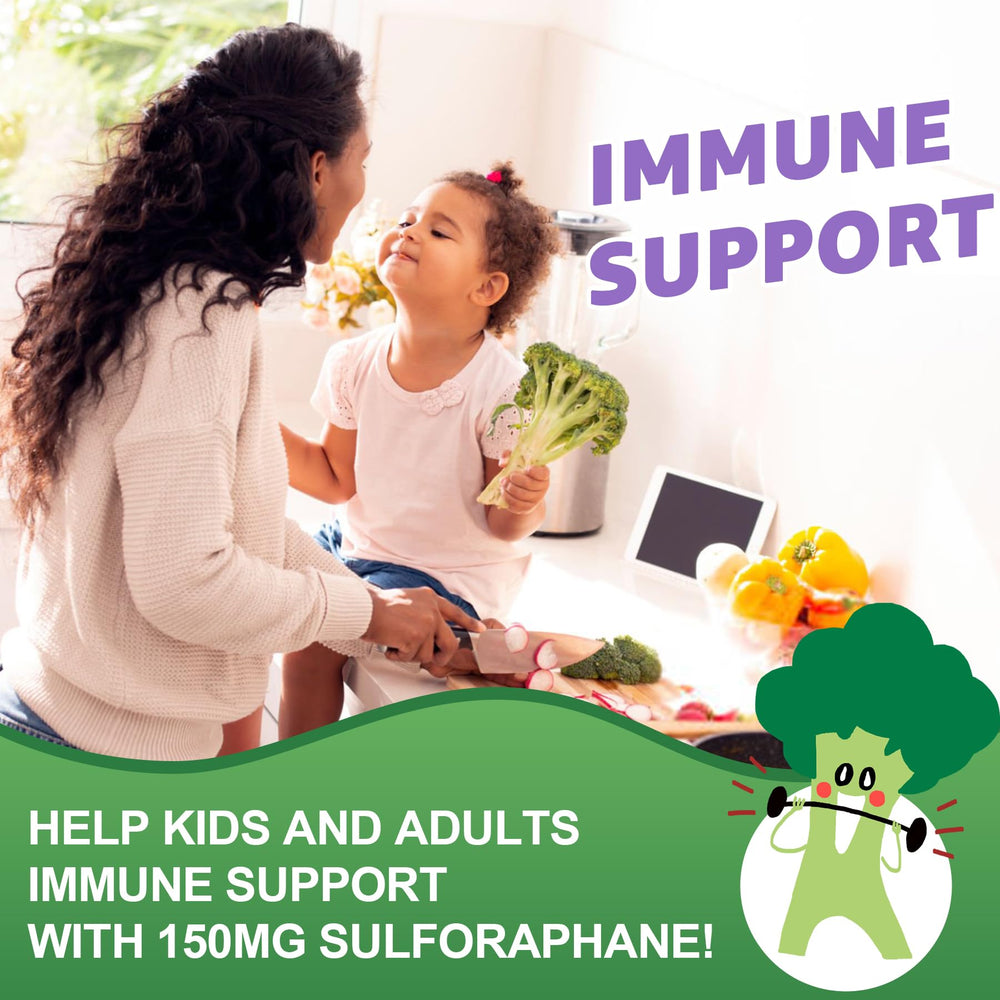 Nextdia green apple flavored sulforaphane gummies ready for daily use.