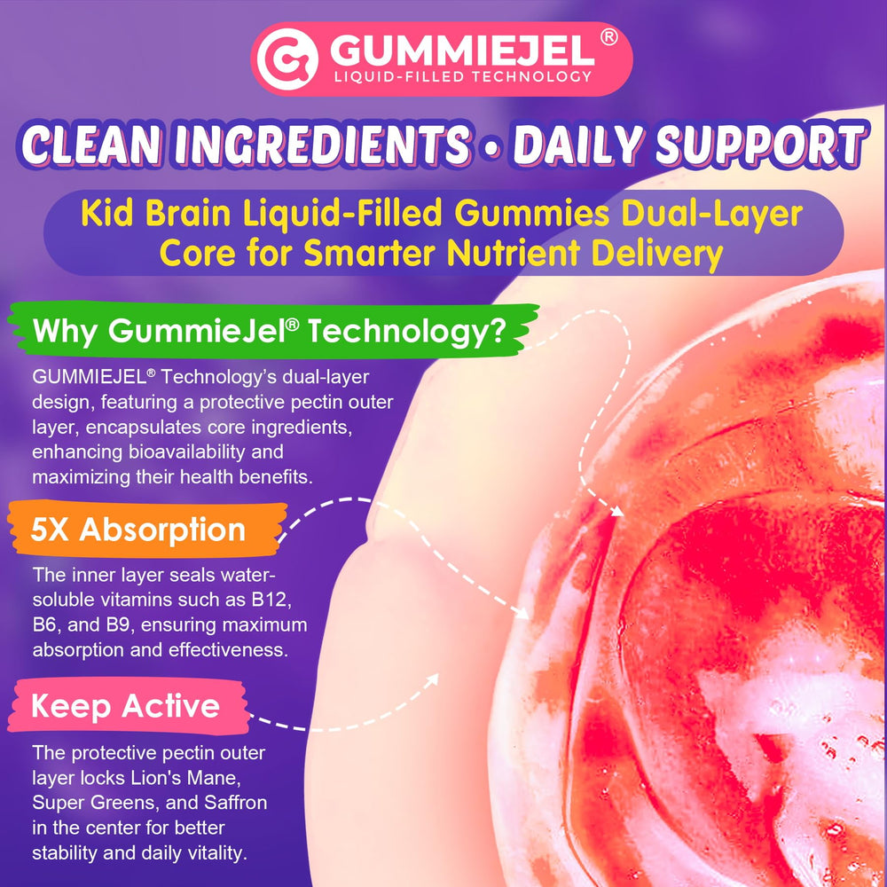 Children take Nextdia Brain Gummies during homework or after school.